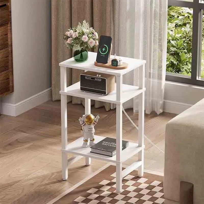 Yoobure End Table with Storage and Fast Charging Station