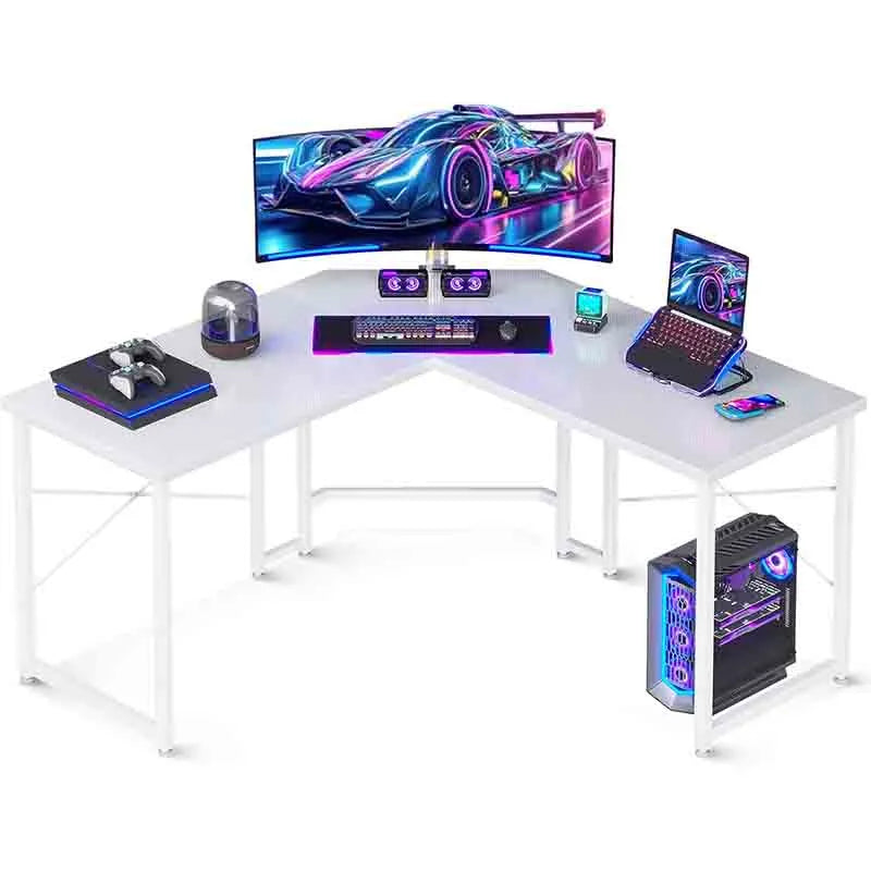 Corner Desk Gaming Table for Home Office, White