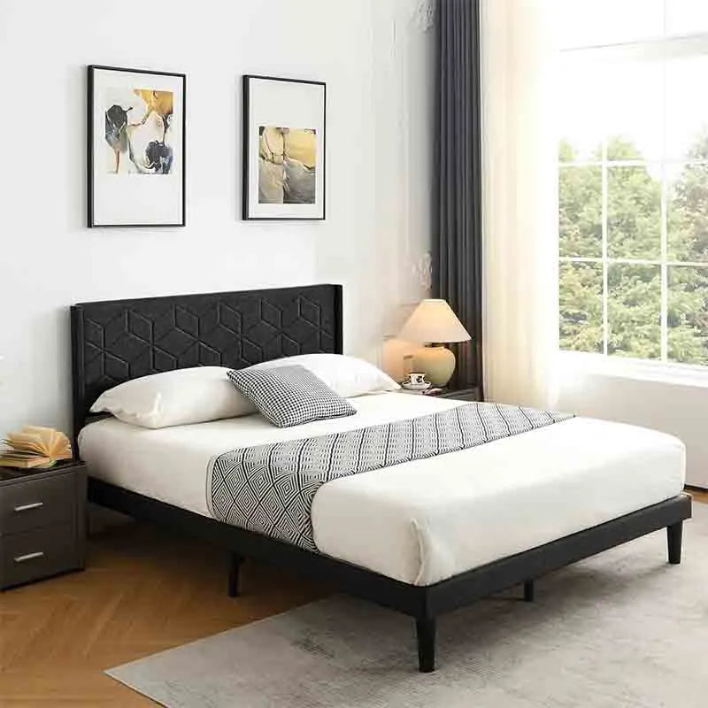 Yoobure Bed Frame with Fabric Upholstered Headboard