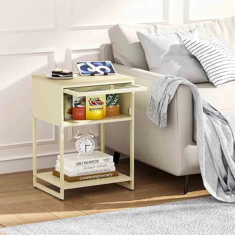 Yoobure Night Stand with Storage, Cute Bedside Table