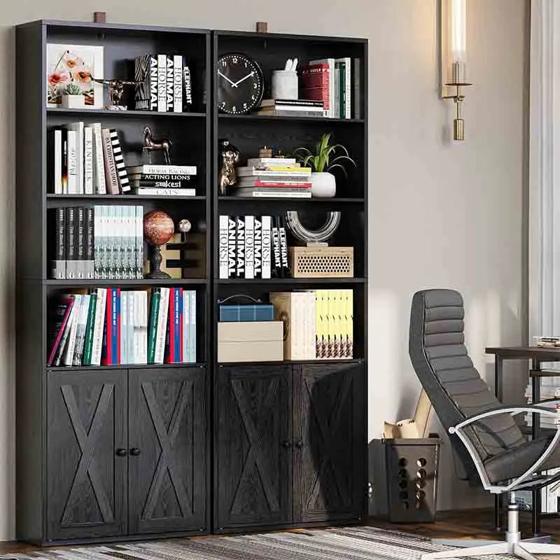 Yoobure Industrial Bookshelves and Bookcases with Doors