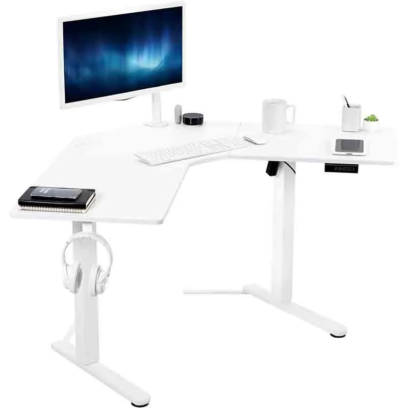 Yoobure Electric L-Shaped 47 inch Sit Stand Up Desk, White