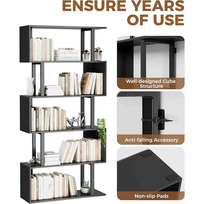 Yoobure 5-Tier Geometric Bookcase – Yoobure Home