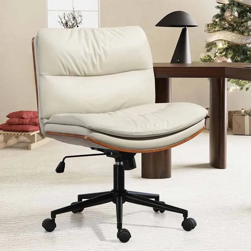Yoobure Adjustable Wide Swivel Task Chair, Beige