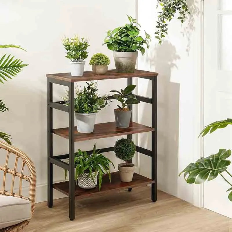 Yoobure 3 Tier Bookshelf, 23.6"L Industrial Bookcase