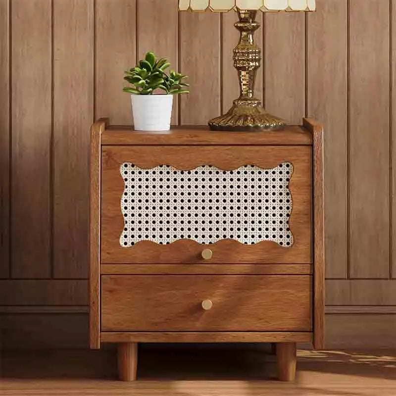 Yoobure Small 1 Drawer Dresser Rattan Nightstand
