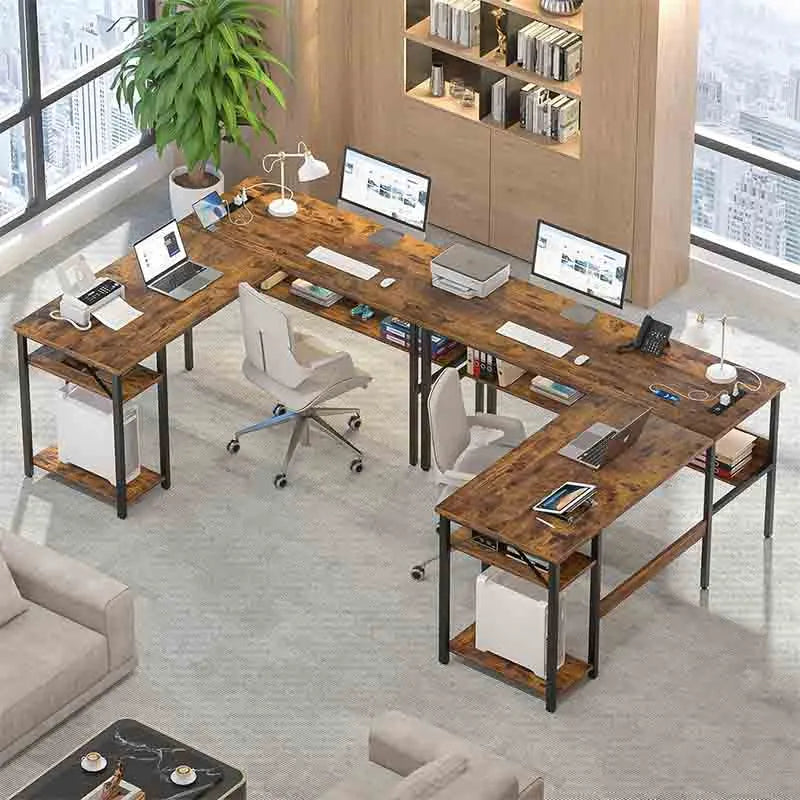 Yoobure Reversible L Shaped Gaming Desk, Brown