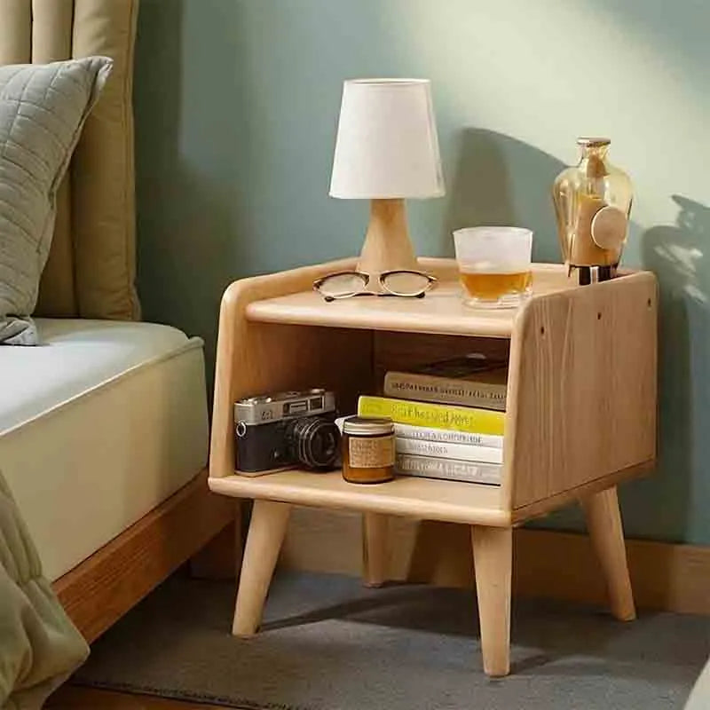 Natural Solid Wood Nightstand