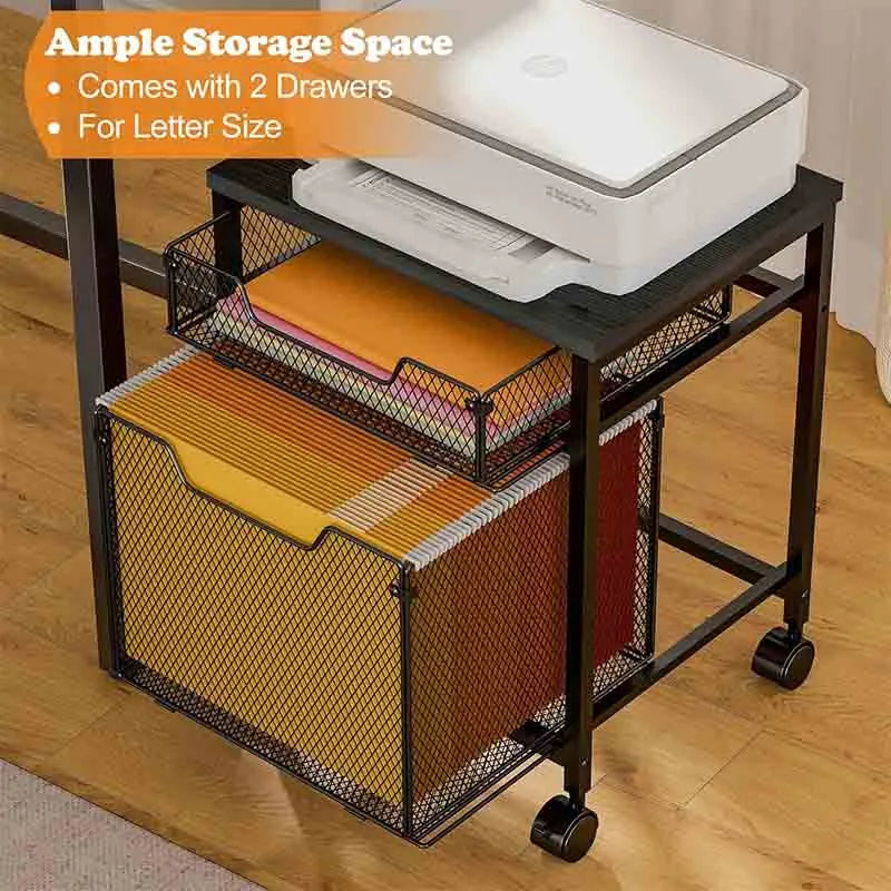 Yoobure Rolling File Cabinet Cart, Printer Stand with Drawer