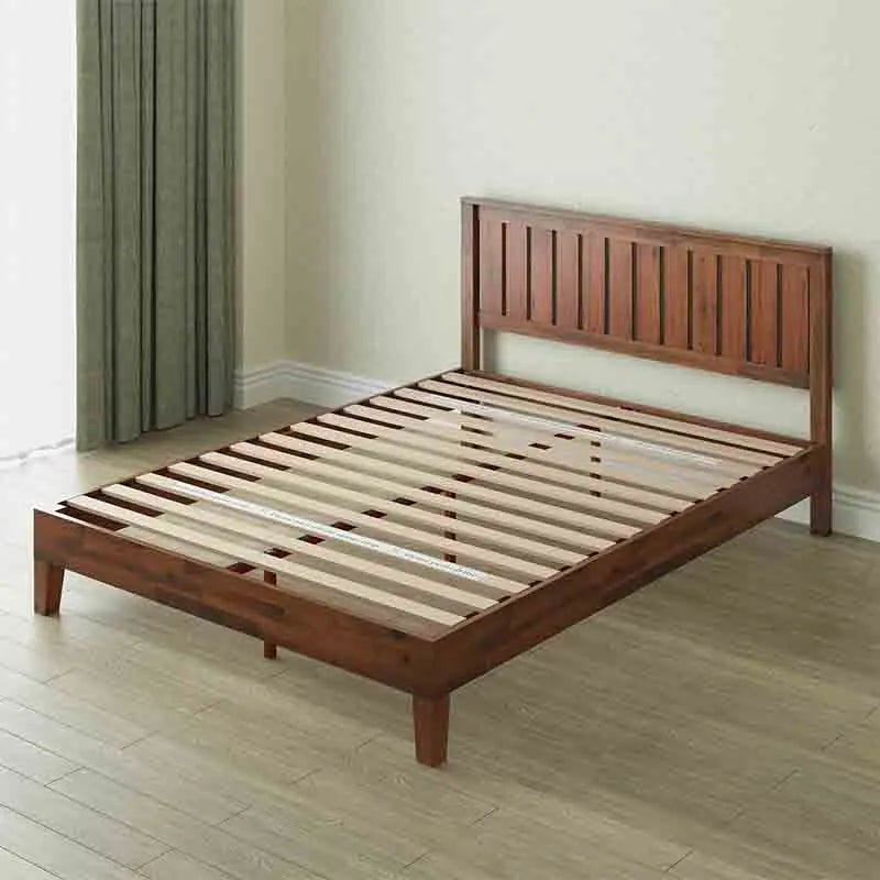 Wood Platform Bed Frame with Headboard