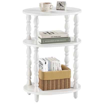Maliowa 3-Tier Side Table, Small End Table for Living Room Bedroom, Accent Table Nightstand with Storage Shelf for Narrow Spaces