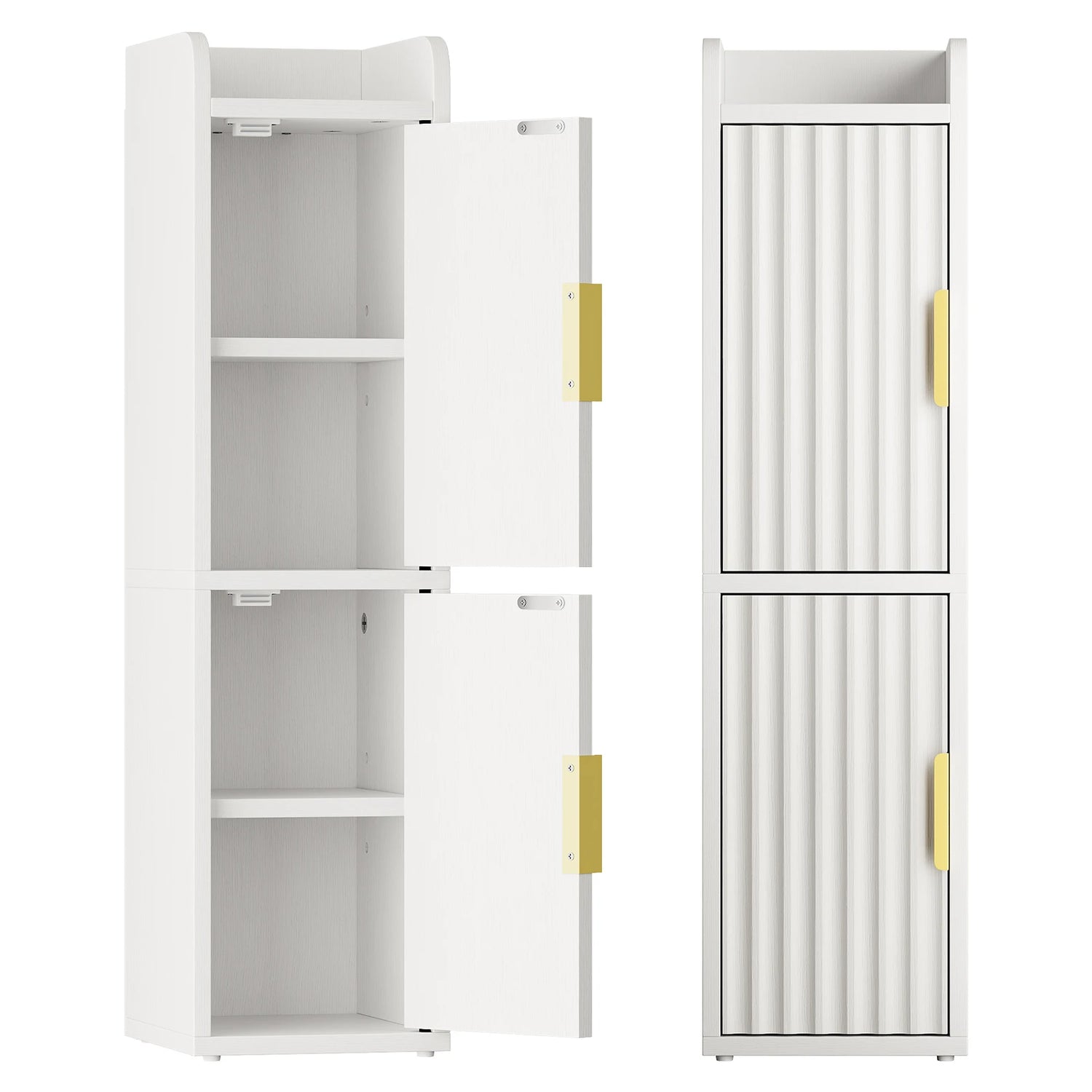 Maliowa Small Bathroom Storage Cabinet, Narrow Toilet Paper Storage Cabinet with 2 Doors &amp; Adjustable Shelves, Slim Storage Cabinets for Small Space