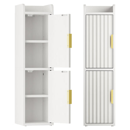 Maliowa Small Bathroom Storage Cabinet, Narrow Toilet Paper Storage Cabinet with 2 Doors &amp; Adjustable Shelves, Slim Storage Cabinets for Small Space