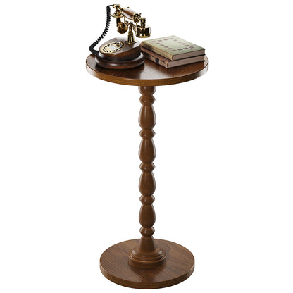Maliowa Small Side Table, Round End Tables with Solid Wood Leg, Accent Drink Table for Living Room Bedroom Small Spaces