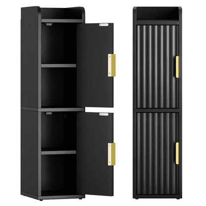 Maliowa Small Bathroom Storage Cabinet, Narrow Toilet Paper Storage Cabinet with 2 Doors &amp; Adjustable Shelves, Slim Storage Cabinets for Small Space