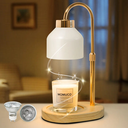 Electric Candle Warmer Lamp with Timer Dimmable, Adjustable Height Candle Lamp Warmer - Gifts for Christmas Home Decor，White