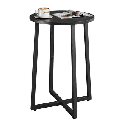Small End Table for Living Room Bedroom, Round Side Table with Metal Legs, Accent Table for Small Spaces