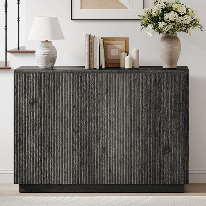 CURLA Sideboard Buffet Cabinet with Storage, 47" Fluted Coffee Bar Cabinet with Adjustable Shelves, Accent Sideboard Cabinet for Living Room Kitchen