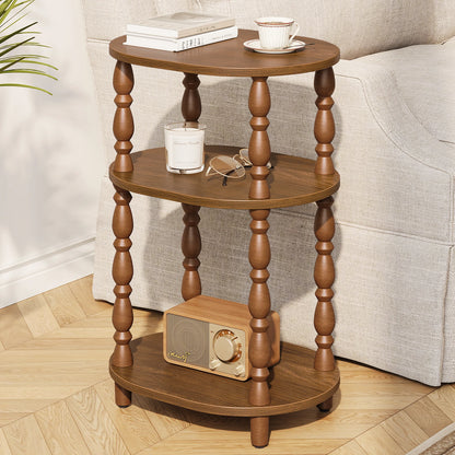 Maliowa 3-Tier Side Table, Small End Table for Living Room Bedroom, Accent Table Nightstand with Storage Shelf for Narrow Spaces