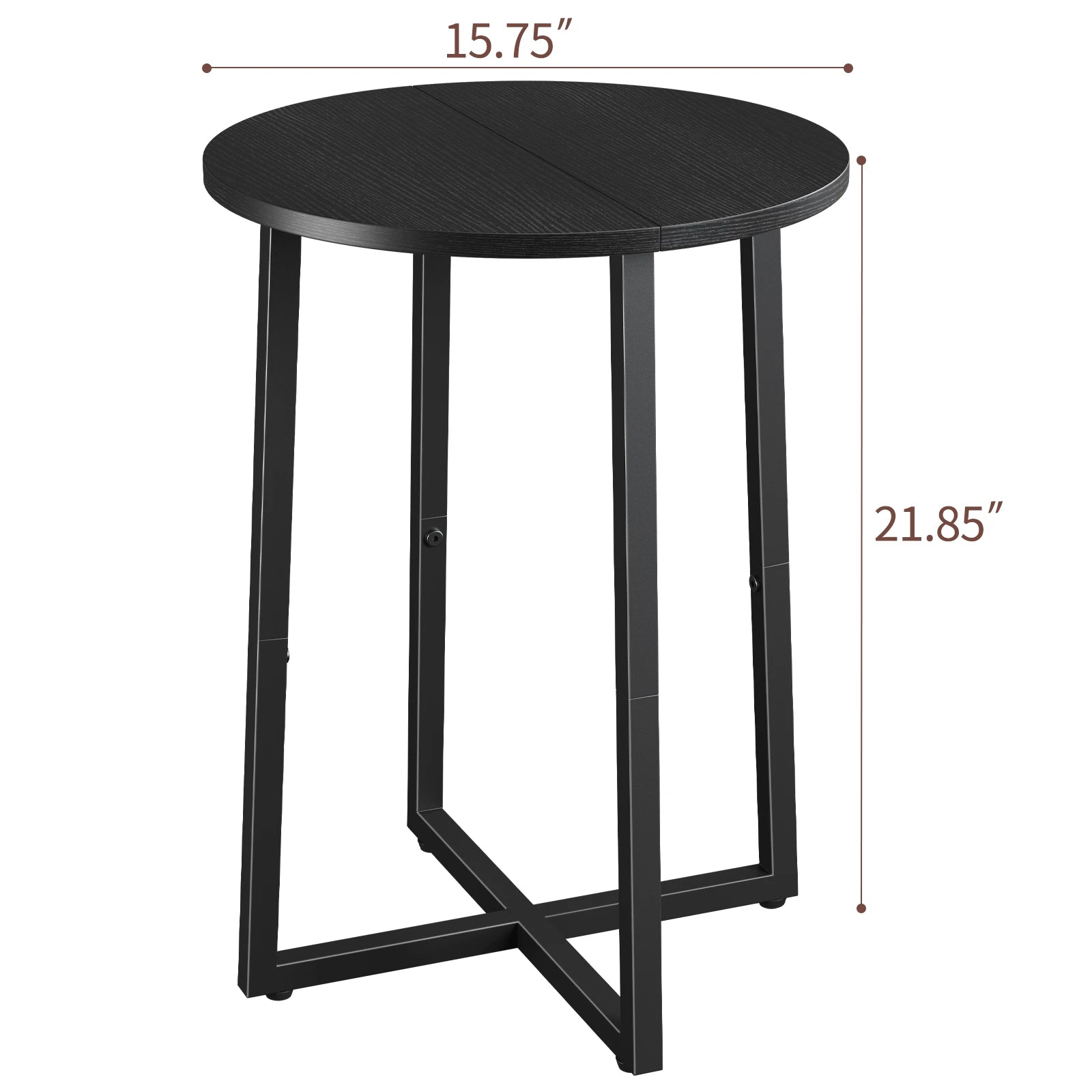 Small End Table for Living Room Bedroom, Round Side Table with Metal Legs, Accent Table for Small Spaces