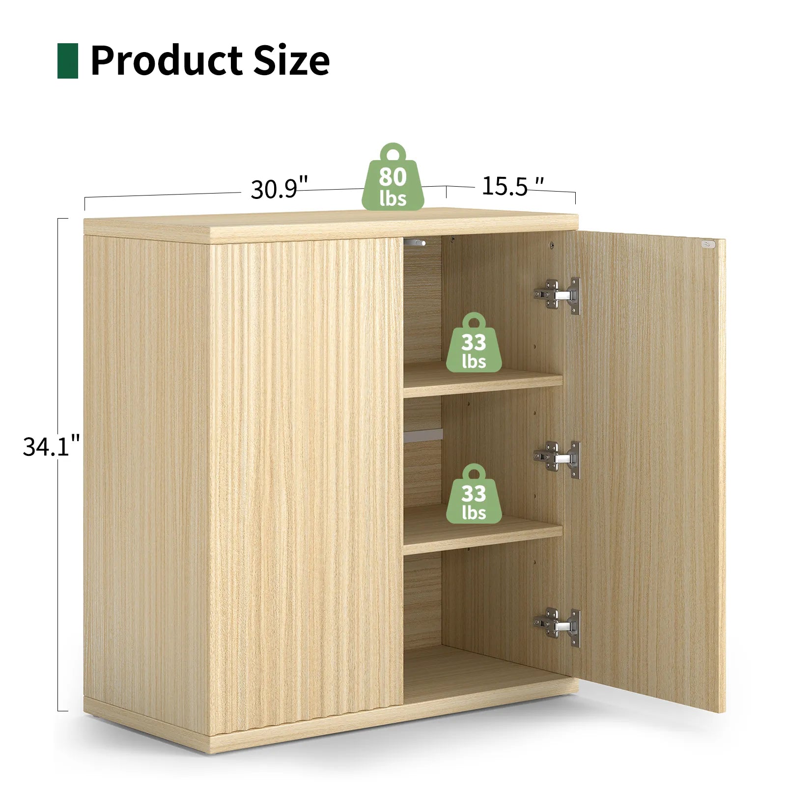 CURLA Sideboard Buffet Cabinet with Doors and Adjustable Shelves