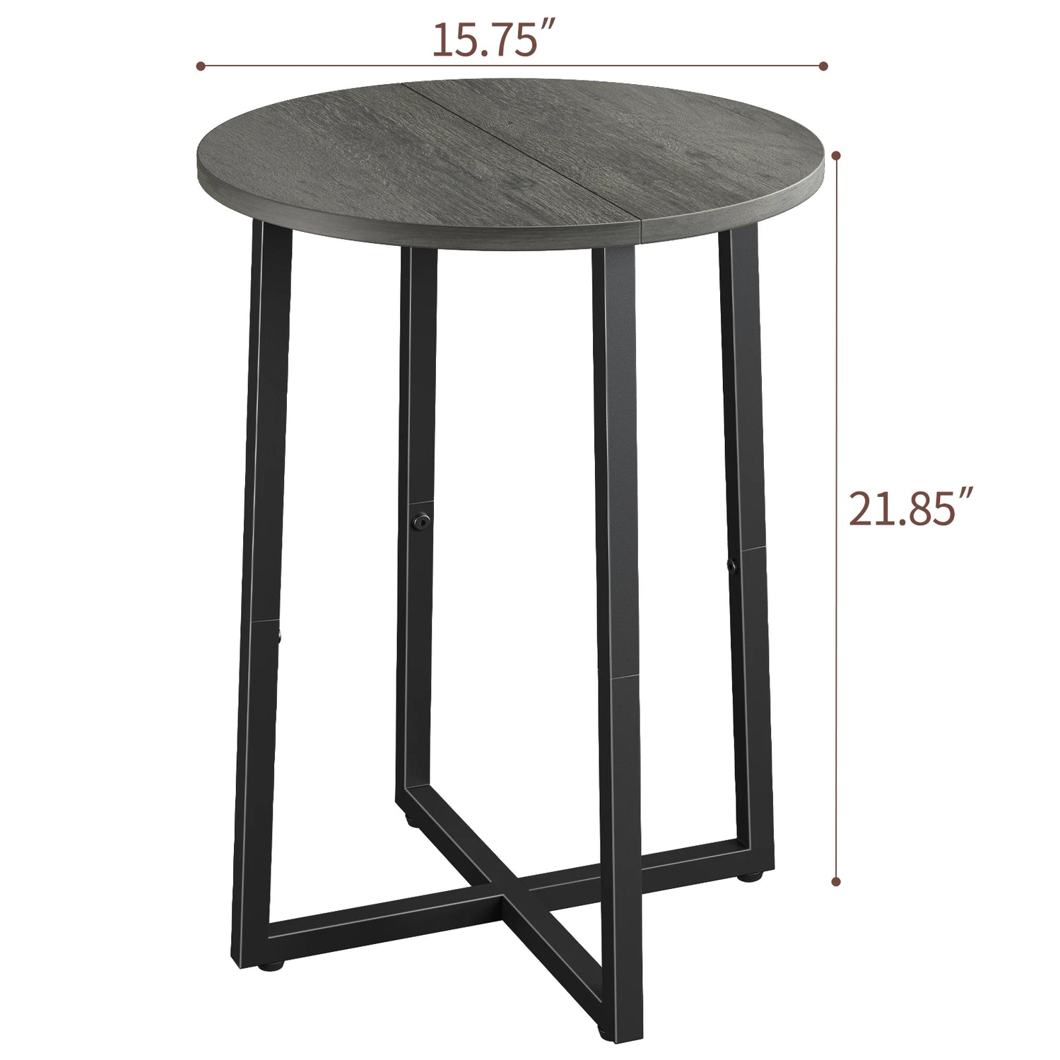 Small End Table for Living Room Bedroom, Round Side Table with Metal Legs, Accent Table for Small Spaces