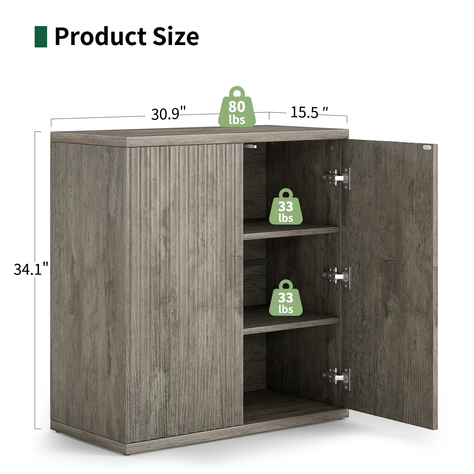 CURLA Sideboard Buffet Cabinet with Doors and Adjustable Shelves