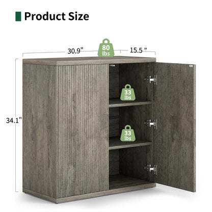 CURLA Sideboard Buffet Cabinet with Doors and Adjustable Shelves