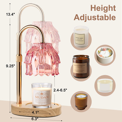 Maliowa Candle Warmer Lamp with Timer Dimmable, Adjustable Height Wax Warmer Lamp, Gifts Wax Melt Light for New Home Decor