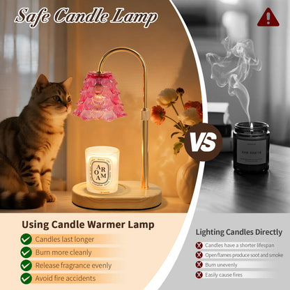 Yoobure Electric Candle Warmer Lamp with Timer, Dimmable Candle Lamp Warmer for Jar Candles, Christmas Wax Melt Wamer, House Warming Birthday Gifts
