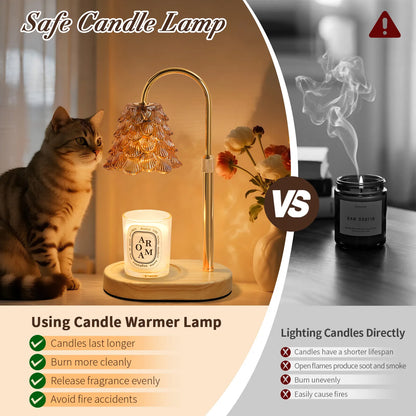 Yoobure Electric Candle Warmer Lamp with Timer, Dimmable Candle Lamp Warmer for Jar Candles, Christmas Wax Melt Wamer, House Warming Birthday Gifts