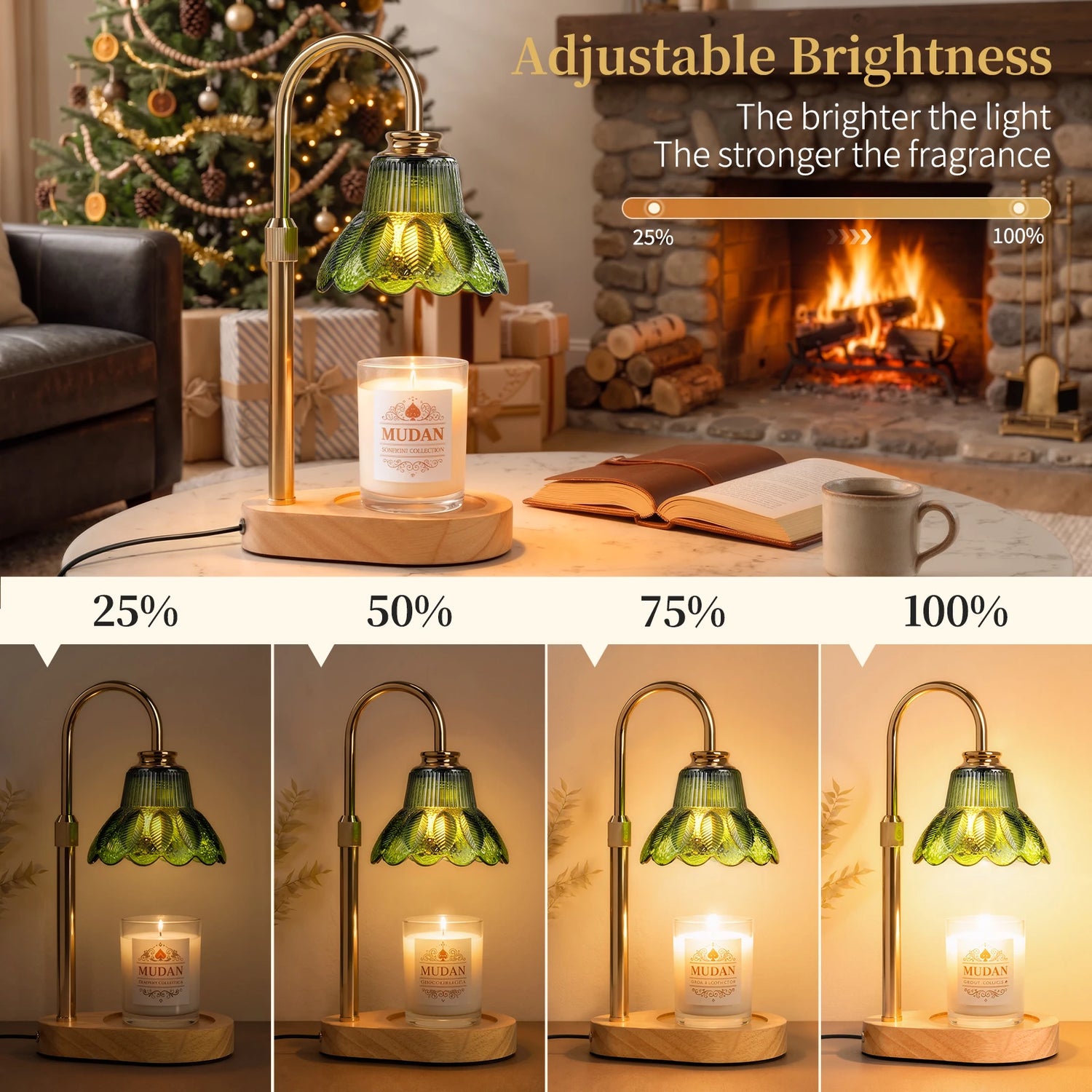 Maliowa Candle Warmer Lamp with Timer Dimmable, Electric Candle Warmer with Adjustable Height, Gifts for Women Mother&