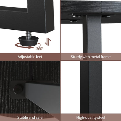 Small End Table for Living Room Bedroom, Round Side Table with Metal Legs, Accent Table for Small Spaces