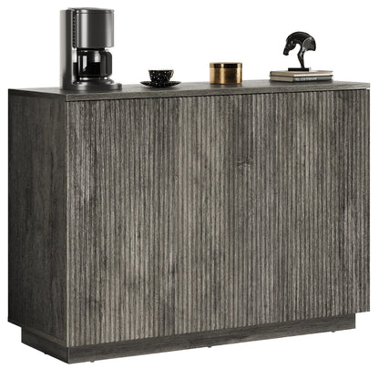 CURLA Sideboard Buffet Cabinet with Storage, 47" Fluted Coffee Bar Cabinet with Adjustable Shelves, Accent Sideboard Cabinet for Living Room Kitchen