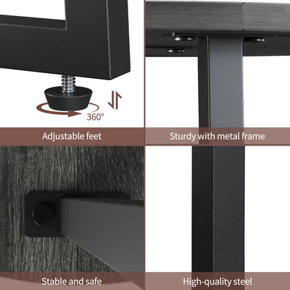 Small End Table for Living Room Bedroom, Round Side Table with Metal Legs, Accent Table for Small Spaces