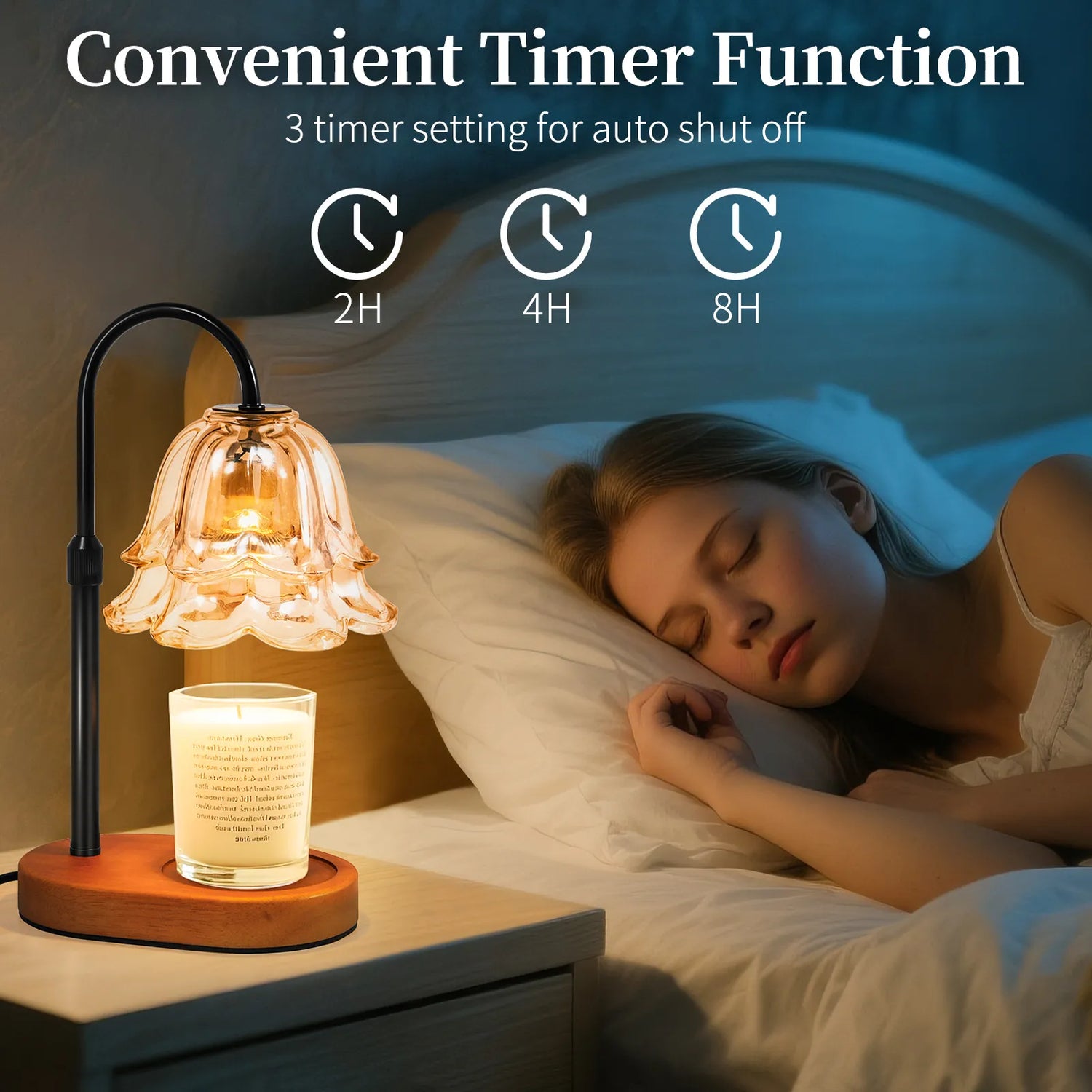Yoobure Flower Candle Warmer Lamp with Timer and Dimmer, Electric Candle Warming Lamps, Adjustable Wax Melter Wamers Light for Jar Candles, Women Gift
