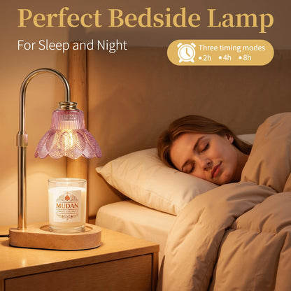 Maliowa Candle Warmer Lamp with Timer Dimmable, Electric Candle Warmer with Adjustable Height, Gifts for Women Mother&