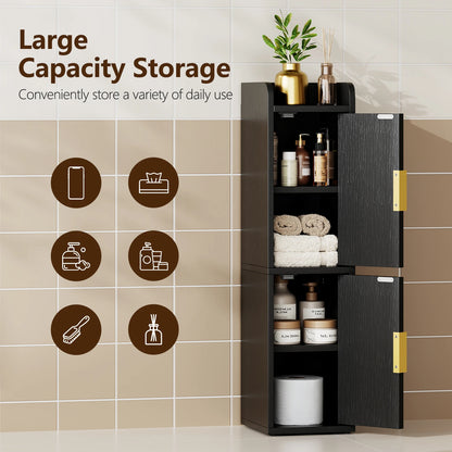 Maliowa Small Bathroom Storage Cabinet, Narrow Toilet Paper Storage Cabinet with 2 Doors &amp; Adjustable Shelves, Slim Storage Cabinets for Small Space