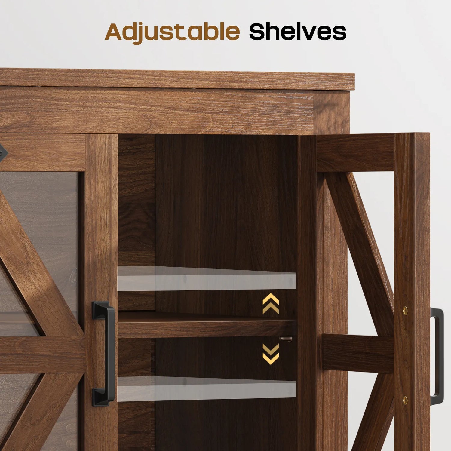 Curlaky Farmhouse Nightstand with Charging Station, Night Stand Side Table with Storage Cabinet, End Table with Adjustable Shelf, Side Tables Bedroom