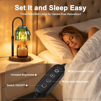 Maliowa Candle Warmer Lamp with Timer Dimmable, Adjustable Height Wax Warmer Lamp, Gifts Wax Melt Light for New Home Decor