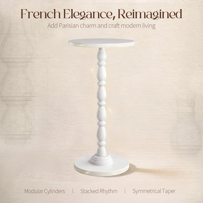 Maliowa Small Side Table, Round End Tables with Solid Wood Leg, Accent Drink Table for Living Room Bedroom Small Spaces