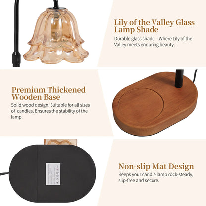Yoobure Flower Candle Warmer Lamp with Timer and Dimmer, Electric Candle Warming Lamps, Adjustable Wax Melter Wamers Light for Jar Candles, Women Gift