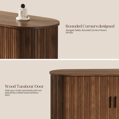 CURLA Sideboard Buffet Cabinet with Silding Doors, Accent 55" Storage Cabinet with Adjutable Shelf for Kitchen, Living Room