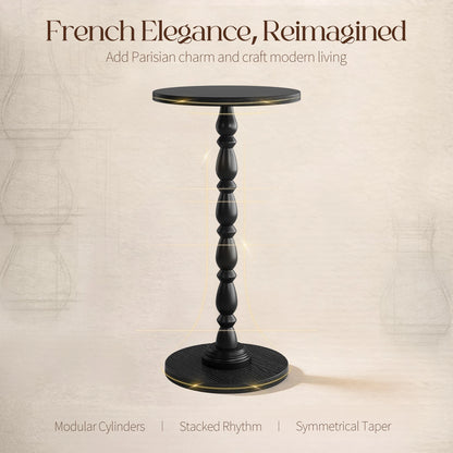 Maliowa Small Side Table, Round End Tables with Solid Wood Leg, Accent Drink Table for Living Room Bedroom Small Spaces