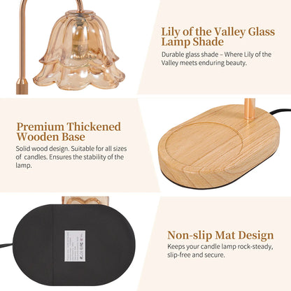 Yoobure Flower Candle Warmer Lamp with Timer and Dimmer, Electric Candle Warming Lamps, Adjustable Wax Melter Wamers Light for Jar Candles, Women Gift