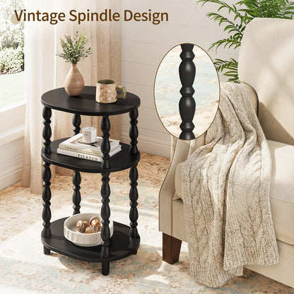 Maliowa 3-Tier Side Table, Small End Table for Living Room Bedroom, Accent Table Nightstand with Storage Shelf for Narrow Spaces
