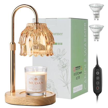 Maliowa Candle Warmer Lamp with Timer Dimmable, Adjustable Height Wax Warmer Lamp, Gifts Wax Melt Light for New Home Decor