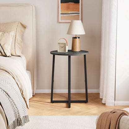 Small End Table for Living Room Bedroom, Round Side Table with Metal Legs, Accent Table for Small Spaces