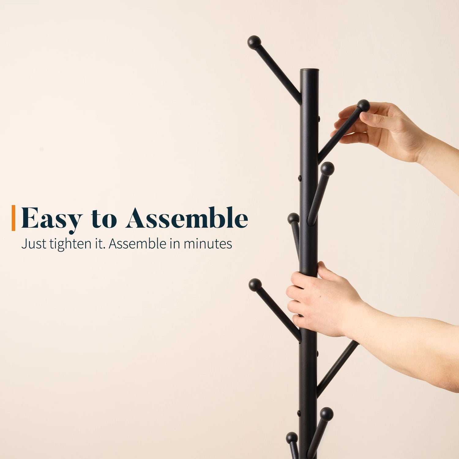 Coat Rack Freestanding with Natural Marble Base, Coat Tree with 8 Hooks, Metal Hall Tree for Jacket, Hat, Bag, Coat Hanger Stand for Entryway