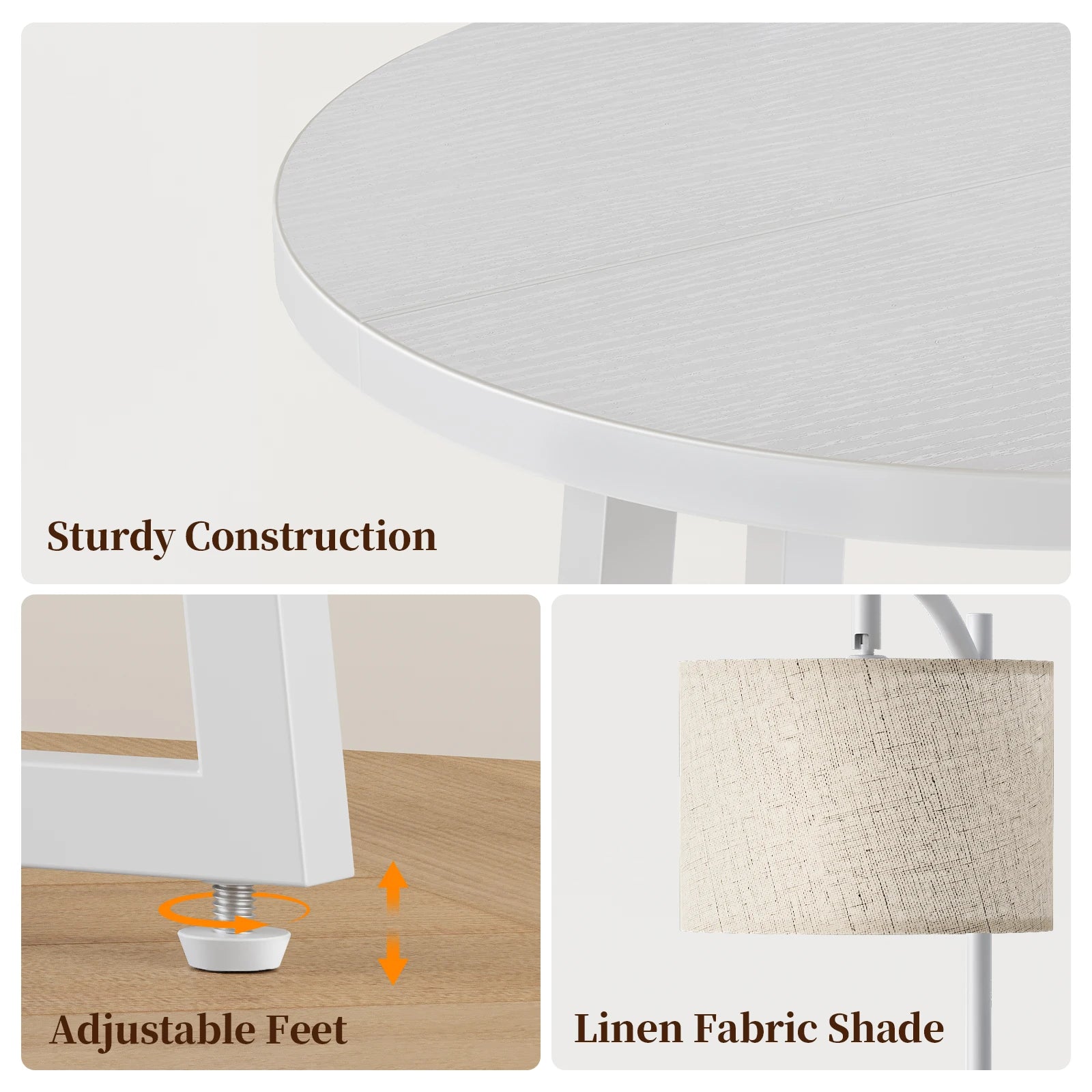 Maliowa Floor Lamp with Table, Attached End Table with Dimmable Lamp &amp; Charging Station, Side Table Lamps for Living Room Bedroom